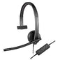 Logitech H570e Monaural Over The Head Wired Headset, Black (981000570)