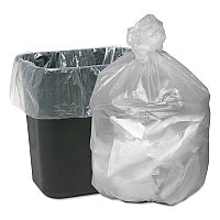 Good 'n Tuff Waste Can Liners, 10 gal, 6 mic, 24" x 24", Natural, 50 Bags/Roll, 20 Rolls/Carton (GNT2424)
