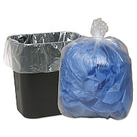 Classic Clear Linear Low-Density Can Liners, 16 gal, 0.6 mil, 24" x 33", Clear, 25 Bags/Roll, 20 Rolls/Carton (243115C)