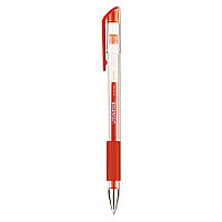 Universal Comfort Grip Gel Pen, Stick, Medium 0.7 mm, Red Ink, Clear/Red Barrel, Dozen (UNV39512)
