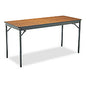 Barricks Special Size Folding Table, Rectangular, 60w x 24d x 30h, Walnut/Black (CL2460WA)
