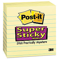 Post-it Pads in Canary Yellow, Note Ruled, 4" x 4", 90 Sheets/Pad, 6 Pads/Pack (6756SSCY)