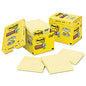 Post-it Pads in Canary Yellow, Cabinet Pack, Note Ruled, 4" x 4", 90 Sheets/Pad, 12 Pads/Pack (67512SSCP)