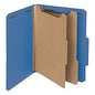 Smead Recycled Pressboard Classification Folders, 2" Expansion, 2 Dividers, 6 Fasteners, Letter Size, Dark Blue, 10/Box (14062)
