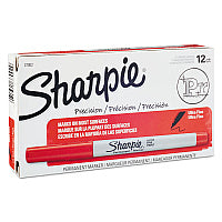 Sharpie Ultra Fine Tip Permanent Marker, Ultra-Fine Needle Tip, Red, Dozen (37002)