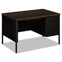 HON Metro Classic Series Right Pedestal Desk, 48" x 30" x 29.5", Mocha/Black (P3251RMOP)