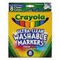Crayola Ultra-Clean Washable Markers, Broad Bullet Tip, Assorted Colors, 8/Pack (587808)
