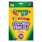 Crayola Short-Length Colored Pencil Set, 3.3 mm, 2B, Assorted Lead and Barrel Colors, 36/Pack (684036)