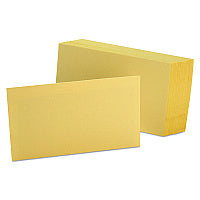 Oxford Unruled Index Cards, 3 x 5, Canary, 100/Pack (7320CAN)