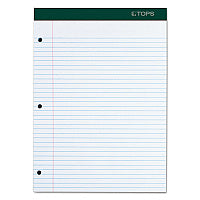 TOPS Double Docket Ruled Pads with Extra Sturdy Back, Medium/College Rule, 100 White 8.5 x 11.75 Sheets (63384)