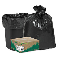 Earthsense Linear Low Density Recycled Can Liners, 16 gal, 0.85 mil, 24" x 33", Black, 25 Bags/Roll, 20 Rolls/Carton (RNW3310)