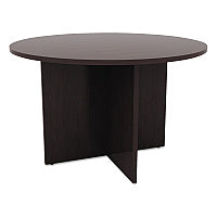 Alera Valencia Round Conference Table with Legs, 42" Diameter x 29.5h, Espresso (ALEVA7142ES)