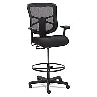 Alera Elusion Series Mesh Stool, Supports Up to 275 lb, 22.6" to 31.6" Seat Height, Black (ALEEL4614)