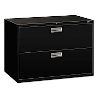 HON Brigade 600 Series Lateral File, 2 Legal/Letter-Size File Drawers, Black, 42" x 18" x 28" (692LP)