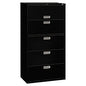 HON Brigade 600 Series Lateral File, 4 Legal/Letter-Size File Drawers, 1 Roll-Out File Shelf, Black, 36" x 18" x 64.25" (685LP)
