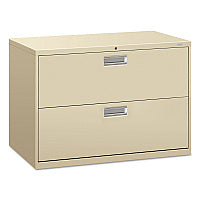 HON Brigade 600 Series Lateral File, 2 Legal/Letter-Size File Drawers, Putty, 42" x 18" x 28" (692LL)