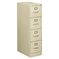 HON 510 Series Vertical File, 4 Letter-Size File Drawers, Putty, 15" x 25" x 52" (514PL)