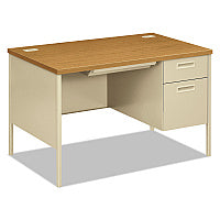 HON Metro Classic Series Right Pedestal Desk, 48" x 30" x 29.5", Harvest/Putty (P3251RCL)
