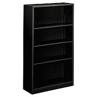 HON Metal Bookcase, Four-Shelf, 34.5w x 12.63d x 59h, Black (S60ABCP)