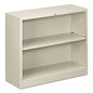 HON Metal Bookcase, Two-Shelf, 34.5w x 12.63d x 29h, Light Gray (S30ABCQ)