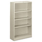HON Metal Bookcase, Four-Shelf, 34.5w x 12.63d x 59h, Light Gray (S60ABCQ)