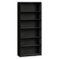 HON Metal Bookcase, Six-Shelf, 34.5w x 12.63d x 81.13h, Black (S82ABCP)