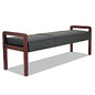 Alera Reception Lounge WL Series Bench, Three-Seater, 65.75w x 22.25d x 22.88h, Black/Mahogany