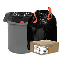 Draw 'n Tie Heavy-Duty Trash Bags, Drawstring, 33 gal, 1.2 mil, 33.5" x 38", Black, 25 Bags/Roll, 6 Rolls/Box (1DTL150)