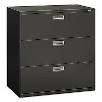 HON Brigade 600 Series Lateral File, 3 Legal/Letter-Size File Drawers, Charcoal, 42" x 18" x 39.13" (693LS)