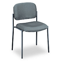 HON VL606 Stacking Guest Chair without Arms, Fabric Upholstery, 21.25" x 21" x 32.75", Charcoal Seat, Charcoal Back, Black Base (VL606VA19)