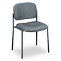 HON VL606 Stacking Guest Chair without Arms, Fabric Upholstery, 21.25" x 21" x 32.75", Charcoal Seat, Charcoal Back, Black Base (VL606VA19)
