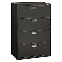HON Brigade 600 Series Lateral File, 4 Legal/Letter-Size File Drawers, Charcoal, 36" x 18" x 52.5" (684LS)