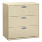 HON Brigade 600 Series Lateral File, 3 Legal/Letter-Size File Drawers, Putty, 42" x 18" x 39.13" (693LL)