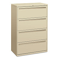 HON Brigade 700 Series Lateral File, 4 Legal/Letter-Size File Drawers, Putty, 36" x 18" x 52.5" (784LL)