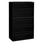 HON Brigade 700 Series Lateral File, 4 Legal/Letter-Size File Drawers, 1 File Shelf, 1 Post Shelf, Black, 42" x 18" x 64.25" (795LP)