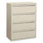 HON Brigade 700 Series Lateral File, 4 Legal/Letter-Size File Drawers, Light Gray, 42" x 18" x 52.5" (794LQ)