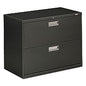 HON Brigade 600 Series Lateral File, 2 Legal/Letter-Size File Drawers, Charcoal, 36" x 18" x 28" (682LS)