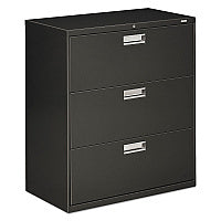 HON Brigade 600 Series Lateral File, 3 Legal/Letter-Size File Drawers, Charcoal, 36" x 18" x 39.13" (683LS)