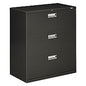 HON Brigade 600 Series Lateral File, 3 Legal/Letter-Size File Drawers, Charcoal, 36" x 18" x 39.13" (683LS)