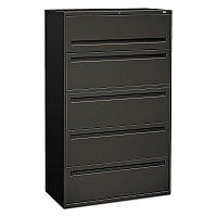 HON Brigade 700 Series Lateral File, 4 Legal/Letter-Size File Drawers, 1 File Shelf, 1 Post Shelf, Charcoal, 42" x 18" x 64.25" (795LS)