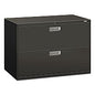 HON Brigade 600 Series Lateral File, 2 Legal/Letter-Size File Drawers, Charcoal, 42" x 18" x 28" (692LS)