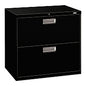 HON Brigade 600 Series Lateral File, 2 Legal/Letter-Size File Drawers, Black, 30" x 18" x 28" (672LP)