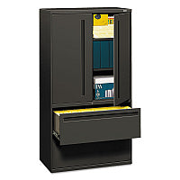 HON Brigade 700 Series Lateral File, Three-Shelf Enclosed Storage, 2 Legal/Letter-Size File Drawers, Charcoal, 36" x 18" x 64.25" (785LSS)
