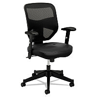 HON VL531 Mesh High-Back Task Chair with Adjustable Arms, Supports Up to 250 lb, 18" to 22" Seat Height, Black (VL531SB11)