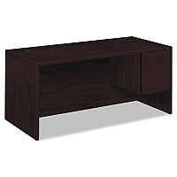 HON 10500 Series "L" Workstation Right Pedestal Desk, 66" x 30" x 29.5", Mahogany (10583RNN)