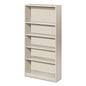 HON Metal Bookcase, Five-Shelf, 34.5w x 12.63d x 71h, Light Gray (S72ABCQ)