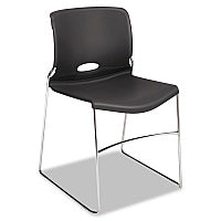 HON Olson Stacker High Density Chair, Supports Up to 300 lb, 17.75" Seat Height, Lava Seat, Lava Back, Chrome Base, 4/Carton (4041LA)