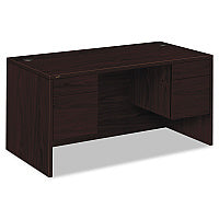 HON 10500 Series Double 3/4-Height Pedestal Desk, Left and Right: Box/File, 60" x 30" x 29.5", Mahogany (10573NN)