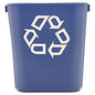 Rubbermaid Commercial Deskside Recycling Container, Small, 13.63 qt, Plastic, Blue (295573BE)