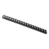 Fellowes Plastic Comb Bindings, 3/8" Diameter, 55 Sheet Capacity, Black, 100/Pack (52325)